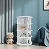 Zapatera Giratoria de 4 Niveles, Zapatera de Pie, Torre Giratoria 360° para Zapatos, Organizador de Zapatos Lazy Susan para Entrada, Sala o Pasillo (Blanco 4 Niveles) 2