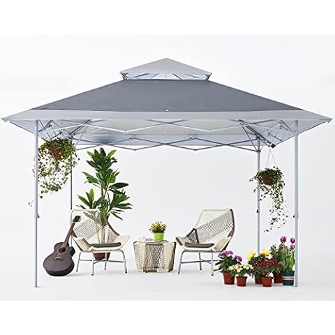 COOSHADE 13x13Ft Pop Up Canopy Tent Instant Folding Shelter 169 Square Feet Large Outdoor Sun Protection Shade(Grey) Cover