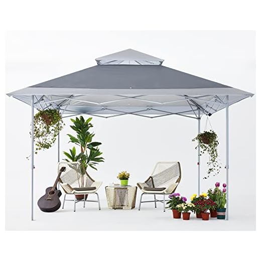 COOSHADE 13x13Ft Pop Up Canopy Tent Instant Folding Shelter 169 Square Feet Large Outdoor Sun Protection Shade(Grey)