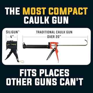 SILIGUN™ Gen-3 Compact Caulking Gun - No Drip Caulk Gun - Patented Design - Lightweight ABS Frame - Works with All 10 oz Tubes