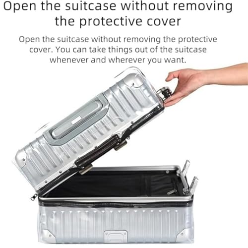 Image of Suitcase Cover Small | 20 Inch Transparent PVC Luggage Cover for Hard Trolley Bag (50 CM) Waterproof Clear Protective Trolley Bag Cover with Zipper Travel Dustproof Protector