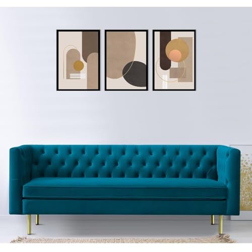 Image of Chesterfield Traditional 3 Seater Luxury Sofa Loving Sofa Button Tufted for Living Room, Guest Room, Bedroom, and Your Loving Space (Navy Blue)