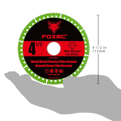 image for FOXBC 4-1/2 Inch Indestructible Multi-Material Cut Off Disc for Angle 
