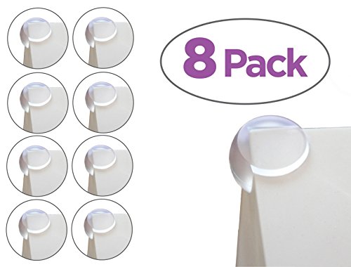 8 PACK Clear Corner Guard Protector Cushion with Pre-Applied Adhesive Strips - Holds Firm with No Damage to Furniture - Matte Finish
