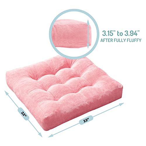 image for Degrees of Comfort Meditation Floor Pillow Pink, Square Large Pillows 