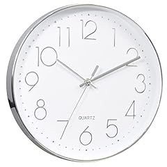 Tosnail 12 Inches Round Silent Non Ticking Quartz Wall Clock Elegant Silver Frame Tosnail 12 Inches Round Silent Non Ticking Quartz Wall Clock Elegant Silver Frame product image