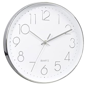 Silver Tone Frame Round Wall Clocks