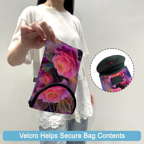 Image of Neoprene Cell Phone Sleeve Pouch Case Bag with Crossbody Strap Neck Lanyard for Women 7.5 X 4.3 in Beautiful Flowers