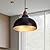 Set of 2 Pcs 11.8" Black Dome Pendant Light, Farmhouse Modern Black and Wood Hanging Pendant Lights Kitchen Island, Vintage Pendant Light Large Dome Chandelier for Kitchen Island, Dining Room