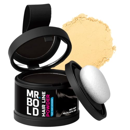 Mr Bold Hairline Powder LIGHT BLONDE - Instantly Hair Color Shadow Cover Gray Hair Root Touch Up Scalp Hair Color for Gray Coverage Hair Shadow Thin Hair Powder for Women & Men 4g