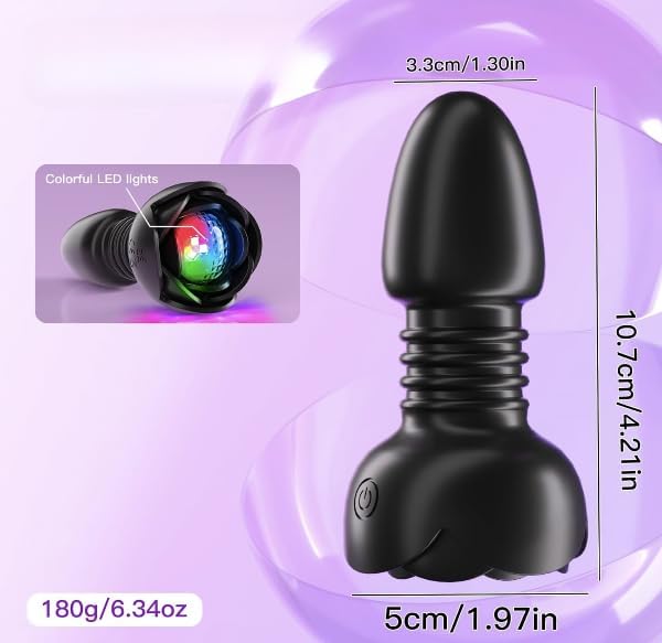 Thrusting Prostate Massager Backside Vibrator with Double Silicone Backside Beads, 10 Vibrating Modes - Adult Sex Toy for Men and Couples LP67903