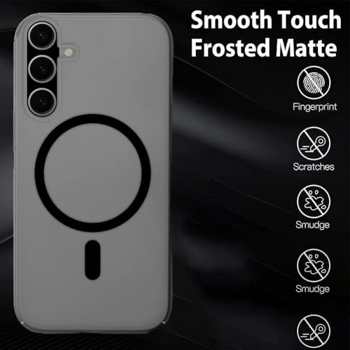 Image of SHINESTAR Back Cover for Samsung Galaxy A17 5G | Frosted Semi-Transparent Slim Case | Only Compatible with Wireless Magnetic Accessories | Hard Back, Matte Finish - Black