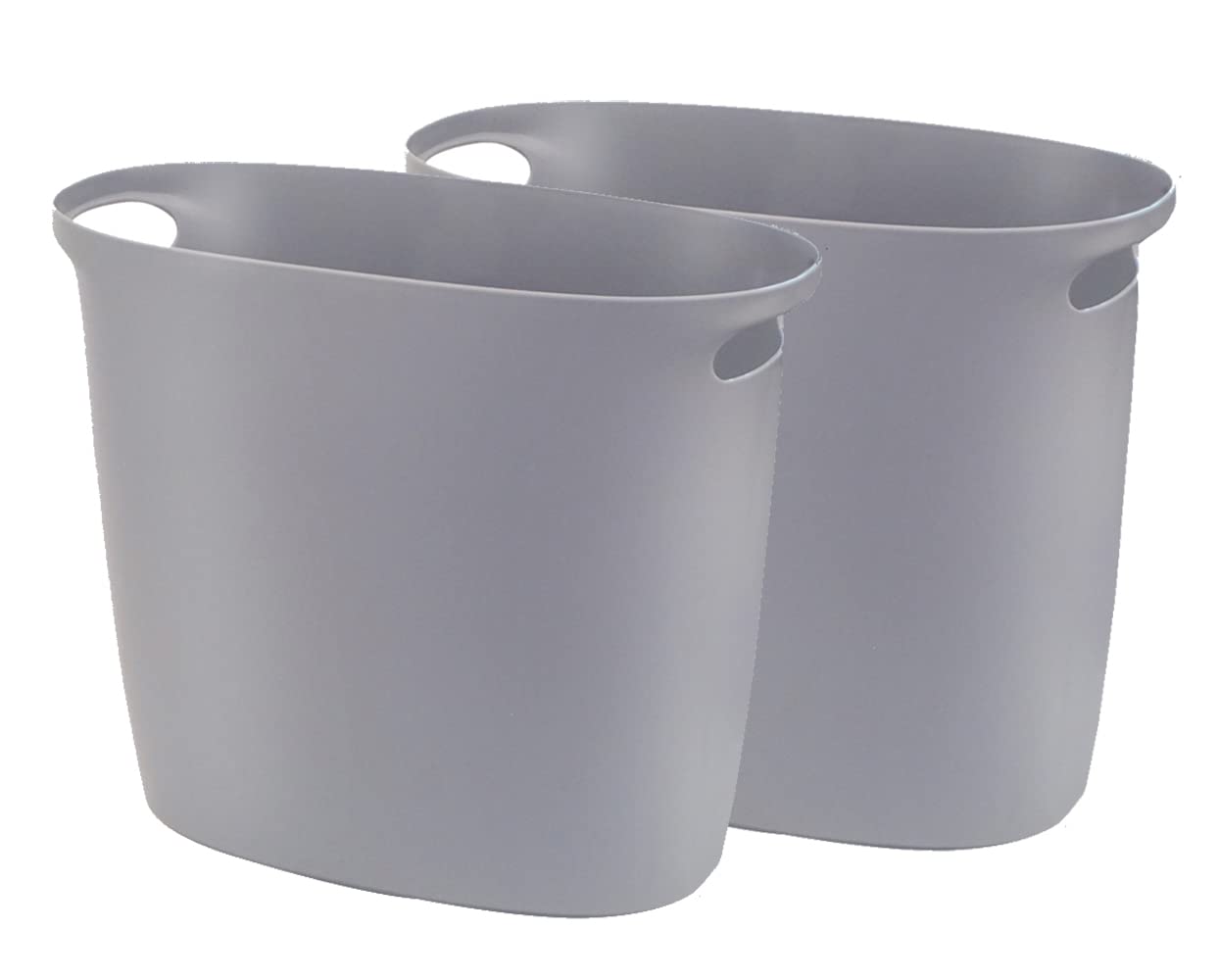 FeiscoSmall Trash Can,2.6 Gallon Plastic Bathroom Wastebasket Garbage Can for Bathroom Bedroom Kitchen Office (Pack of 2, Gray)