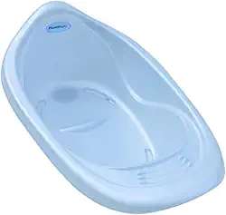BANHEIRA DE BEBÊ PEROLADO 22L PLASTIBABY RESISTÊNTE COM VALVÚLA DE ESCOAMENTO (Azul perolado)