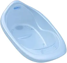 BANHEIRA DE BEBÊ PEROLADO 22L PLASTIBABY RESISTÊNTE COM VALVÚLA DE ESCOAMENTO (Azul perolado)