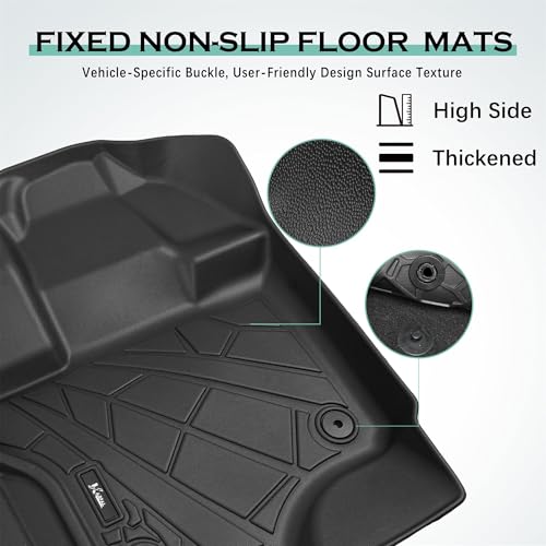 Image of KARPAL Floor Mats for 2015-2025 2026 Ford F-150 SuperCrew (Includes 2022-2026 Lightning), Custom Fit TPE All Weather Ford F150 Accessories 1st & 2nd Row Floor Liner