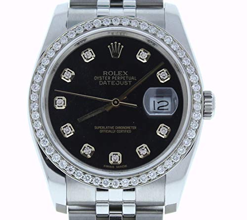 Rolex Mens Datejust 116200 Jubilee Band Custom Black Diamond Dial & Diamond Bezel (Certified Preowned)2