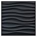 Art3d PVC Wave Panels for Interior Wall Decor, Black Textured 3D Wall Tiles, 19.7" x 19.7" (12 Pack)