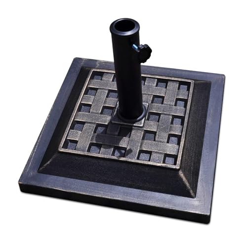 Base sombrilla terraza de resina COSTWAY resistente al viento con soporte cuadrado ajustable 2