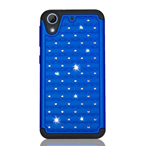 TOOPOOT For HTC Desire 626 626S Rubber Hybrid Hard Silicone Shockproof Case (Blue)