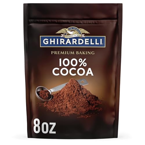 Ghirardelli Premium Baking Cocoa 100% Unsweetened Cocoa Powder, 8 Oz Bag, 100% Cocoa, 6 Count
