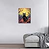TUMOVO Animal Paint by Numbers Kit for Adults Black Cat and Red Flowers in the Night City Paint by Number with Brushes and Pigment, Art Crafts DIY Oil Painting, 16x20 Inch #3