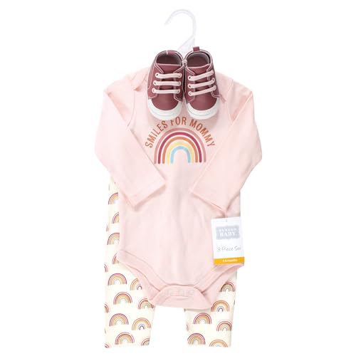 Image of Hudson Baby Unisex Baby Cotton Bodysuit, Pant and Shoe Set
