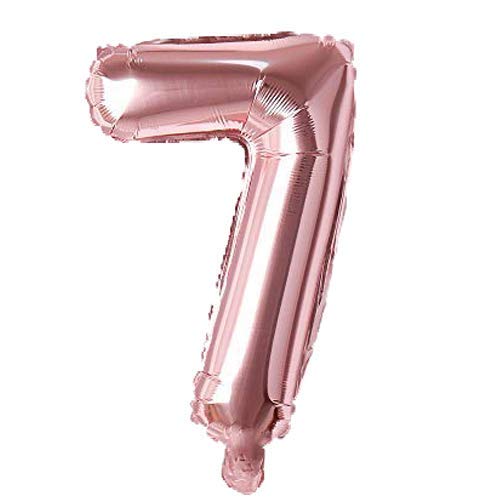 Image of Rozi Decoration 32 inch Inch Rose Gold 7 Number Foil Balloons for 7th Birthday Decoration Items | 7 Number Balloon for Birthday | 7th Anniversary Decoration Items | 7 Number Helium Balloons Pack of 1 Pcs