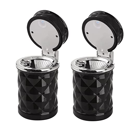 Image of Car Ashtray Smokeless Vehicle Ash Auto Car Ashtray with Lid & Blue LED Light Indicator for Car Cup Holder&Home&Office