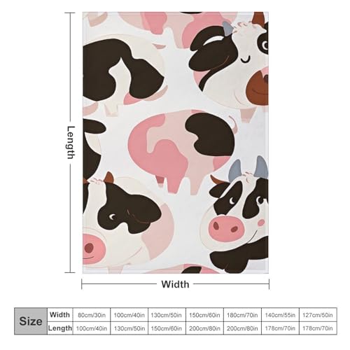 Couverture molleton motif vache jeté de lit confortable léger