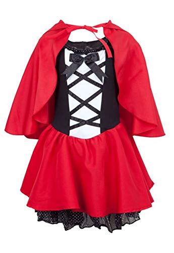 Sulamericana Fantasias Chapeuzinho Luxo Infantil , G 10/12 Anos, Vermelho/Preto/Branco