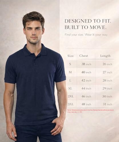 Image of Scott International Men's Cotton Polo T-Shirt | Regular Fit | Breathable & Soft Fabric | Classic Collar with Button Placket | Casual & Office Wear | Summer Essential Polo Tee for Men
