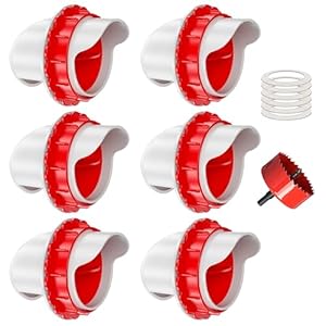 ZenxyHoC DIY Chicken Feeders No Waste, 6 Ports Poultry Feeder with Hole Saw for Buckets Troughs