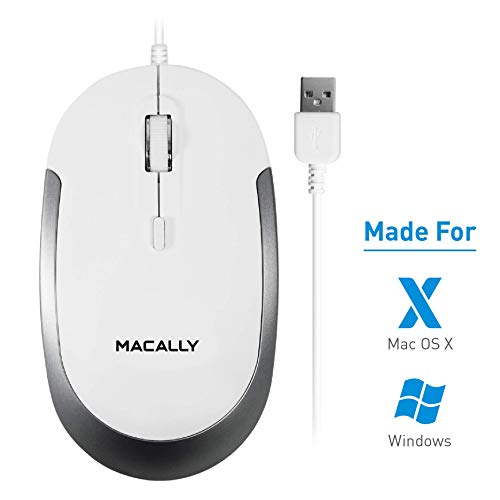 Macally Wired Mac Keyboard and a Silent Mouse with Adjustable DPI, Upgrade Your Workspace
