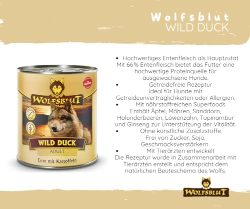 Wolfsblut | Wild Duck Nassfutter | 6 x 800 g