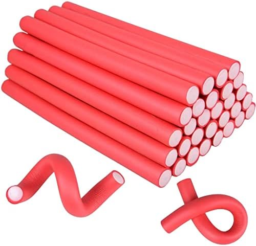 30PCS 9.45" Flexible Foam Curling Rods,Twist Foam Hair Rollers,Soft Foam No Heat Hair Rods Curlers Home Use for Women Girls Long and Short Hair to Sleep in, (0.71 x 9.45 Inch, Random Color)