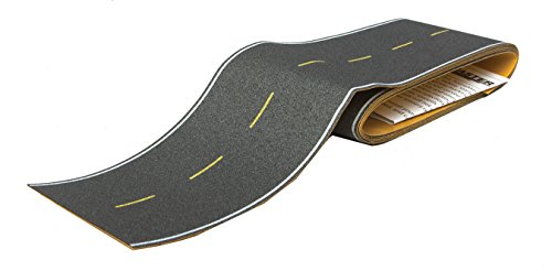 Walthers SceneMaster Flexible Self-Adhesive Paved Roadway-Modern Highways (Yellow Dashed Centerline, White Edge Markings) 949-1251 HO Scale Model Railroad - Scenery Kit