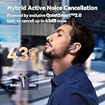 EarFun Air Pro 3 Noise Cancelling Earbuds, Qualcomm® aptX™ Adaptive Sound, 6 Mics CVC 8.0 ENC, Bluetooth 5.3 Earbuds, Multipoint Connection, 45H Playtime, App Customize EQ, Wireless Charging - Image 3