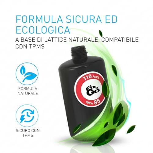 Fix&Go AIR zestaw naprawczy do opon samochodowych z przenośną sprężarką powietrza 12 V – przyjazny dla środowiska i bezpieczny uszczelniacz z TPMS – Engineered in Switzerland – pompowanie i naprawa