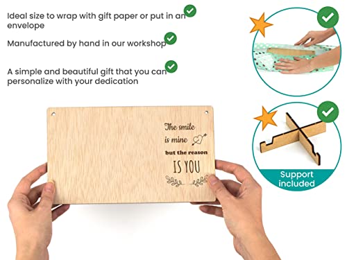 CONTRAXT Valentine's photo album frame. Photo holder Frame to hang photos with wooden clips gifts details original ideas special happy valentine's day lovers wonderful man (Couples EN) - Image 4