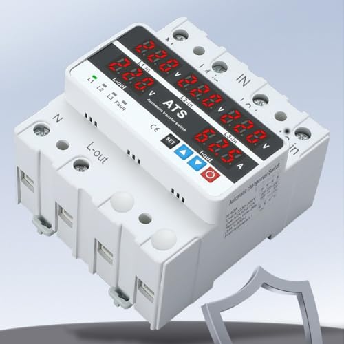 Relais de sur/sous-tension triphasée 63A rail DIN système ATS 220V - 3