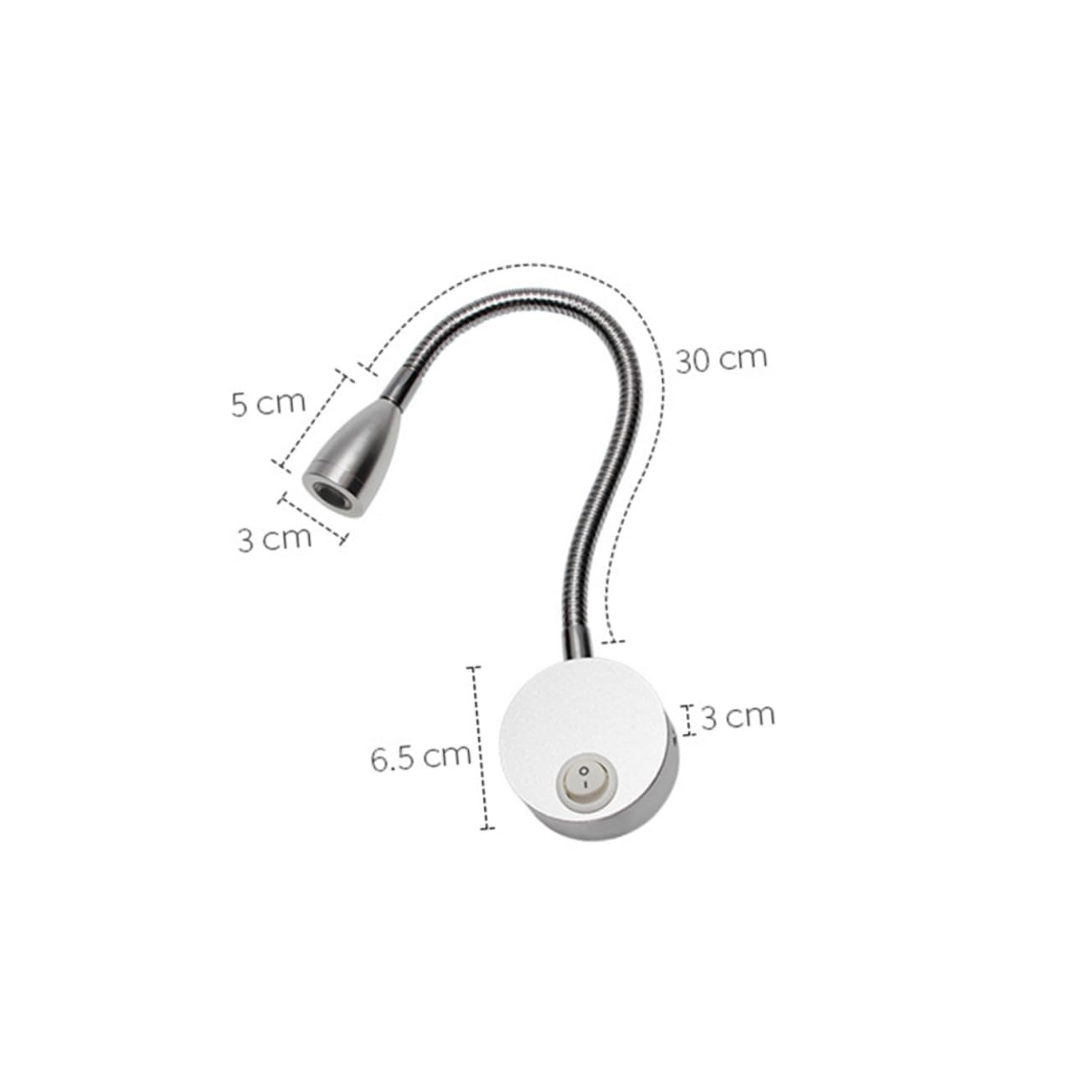 TEHAUX 3W LED Bedside Wall Lamp Creative Flexible Gooseneck Reading Light for Bedroom Brushed Silver Warm White for Indoor Use and Enhancing Your Reading Experience
