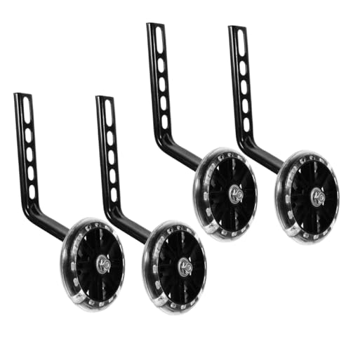 INOOMP Ruedas de Entrenamiento para Bicicleta 4 piezas Estabilizadores Ajustables Negro Ruedas con Luz Intermitente Repuesto para Montar Seguro miniatura 1