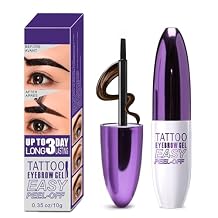 Peel Off Eyebrow Gel Smoky Brown, Last Up to 3 Days Tattoo Eyebrow Gel Easy Peel Off, Waterproof & Natural Brow Color for Women, Easy Application at Home
