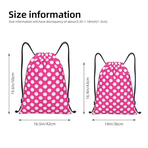 Red and White Polka Dots Drawstring Backpack Polka Dots Drawstring Backpack Bag for Women Men Gym,Shopping,Yoga4