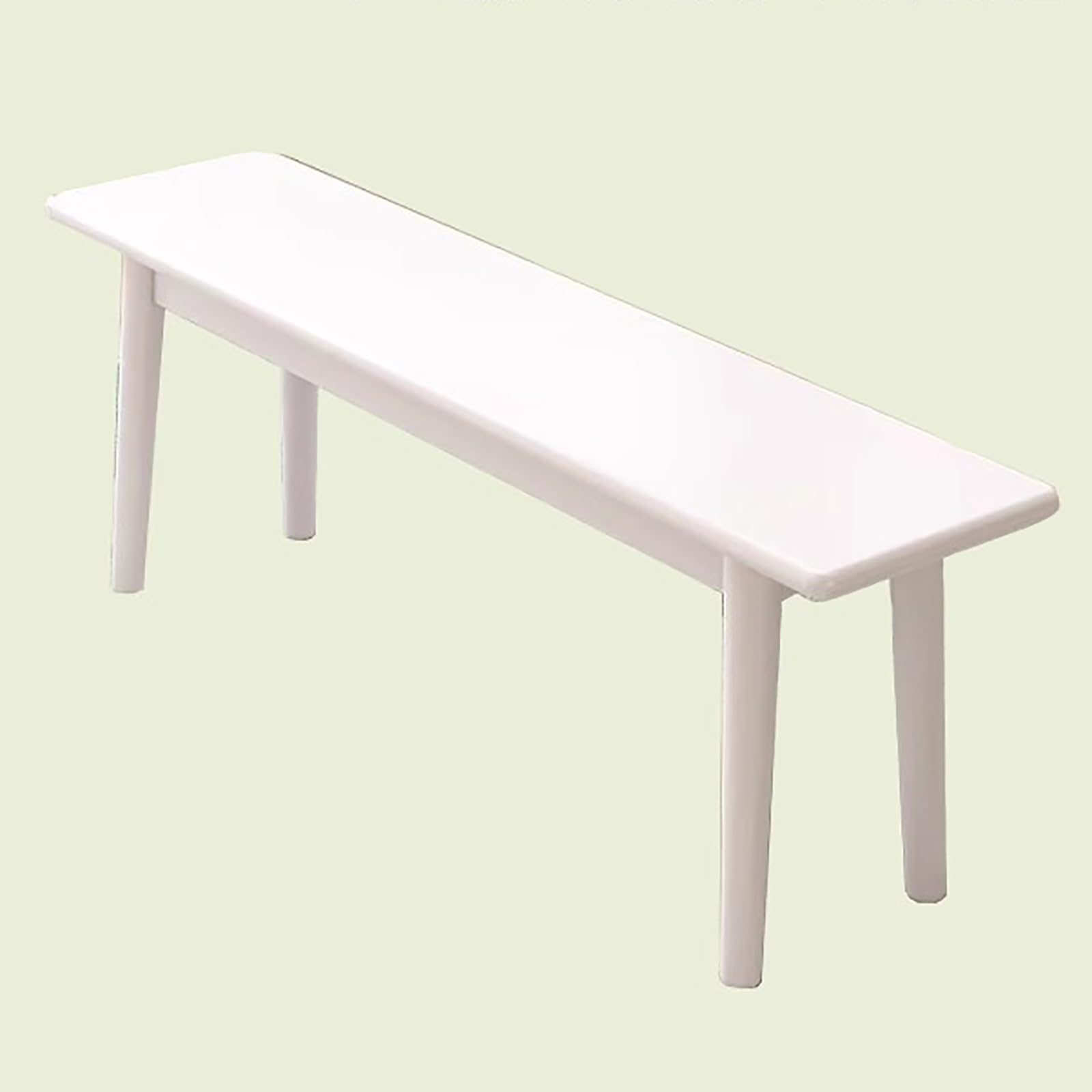 Banco de Comedor de Madera Maciza para Dormitorio, pie de Cama, baño, Cocina o Pasillo. Banco Estrecho Blanco (150 cm). Mueble versátil para Diversos Espacios.