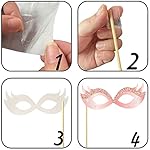 Birthday Decorations, Tumwisk 33PCS Birthday Photo Booth Props, Rose Gold Happy Party Decorations for Women, Glitter Selfie Props for Girls (All Ages) - Image 4