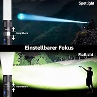 Laitver Taschenlampe LED/UV Aufladbar 2 in 1, Superhell Taschenlampen – Ansicht 6