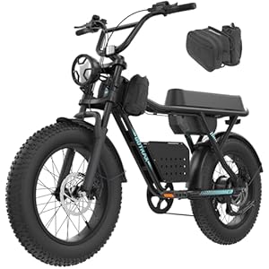 Gotrax R7 Electric Bike for Adults, 750W Motor, 25mph, Max 45-Mile Range, 20″ Fat Tire, UL Certified, 48V Removable Battery, Oversized Padded Seat, Basket&Frame Bag, Easy Assembly for City&All-Terrain