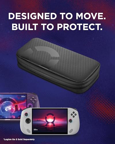lenovo carrying case for legion go s gaming console protective storage bag case spill-resistant pu fabric secure storage for controllers console dock amp accessories black gamer accessories